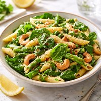 Penne Spinach Asparagus and Cashew Salad