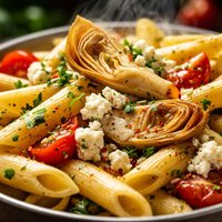 Penne with Artichokes Feta