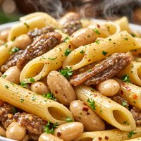 Penne with Cannellini Beans and Anchovies
