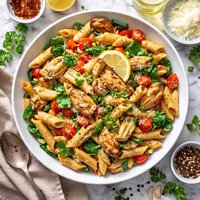 Penne with Chicken and Artichokes
