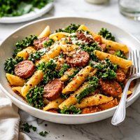 Penne with Chorizo and Kale