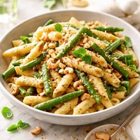 Penne with Green Beans Cashew Butter