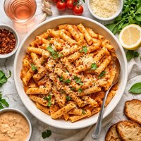 Penne with Spicy Vodka Tomato Cream Sauce