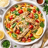 Pepper Chicken Fettuccini Toss