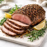 Pepper Coated Boneless Leg of Lamb