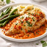 Pepper Jack Chicken with Roasted Red Pepper Sauce