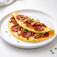 Pepper Jack Pepperoni Pizza Omelet
