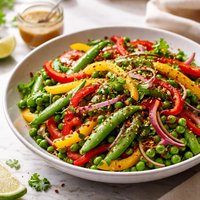 Pepper Pea Salad with Sesame Dressing