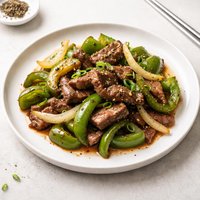 Pepper Steak with Green Peppers Onion