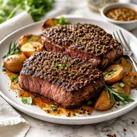 Peppered Beer Steaks