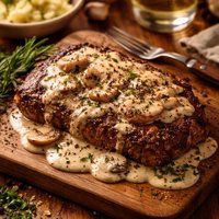Peppered Steak in Sherry Cream Sauce