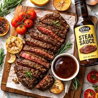 Peppered Steak with 5 Star Gourmet Steak Sauce