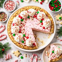 Peppermint Ice Cream Pie with Christmas Cookie Crust