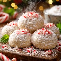 Peppermint Snowball Cookies