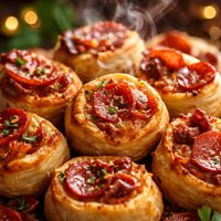 Pepperoni and Bacon Pizza Rolls