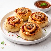 Pepperoni and Cheese Rolls Made with Pizza Dough