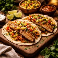 Perch Fajitas with Pineapple Salsa