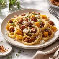 Perciatelli W Roasted Chestnuts Butternut Squash Goat Cheese