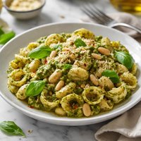Perfect Pasta Pesto and Beans