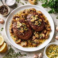 Perfect Tenderloin Steak Filets with Mushrooms
