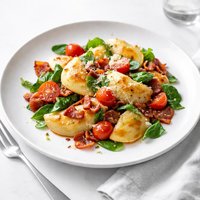 Perogy Bacon and Tomato Toss Skillet