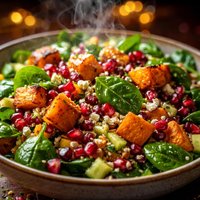 Persian Inspired Salad with Sweet Potato and Spinach