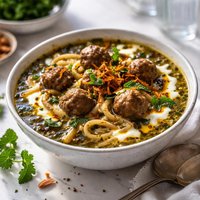Persian Noodle Soup with Meatballs Ashe Reshte