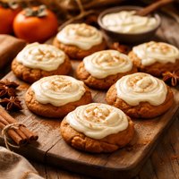 Persimmon Cookies with Cream Cheese Icing