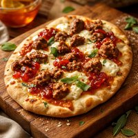 Personal Flat Bread Pizza Sage Sausage Red Pepper Jelly 5fix