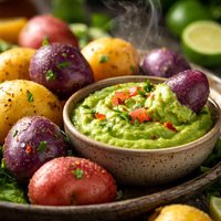 Peruvian Potatoes with Avocado Dip
