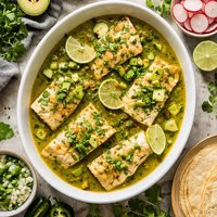 Pescado En Salsa Verde Fish Fillets in Green Sauce