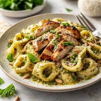 Pesto Alfredo Cheese Tortellini W Grilled Chicken