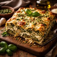 Pesto Artichoke Spinach Lasagna