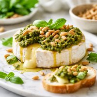 Pesto Brie Pine Nut Appetizer