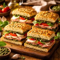 Pesto Focaccia Sandwiches