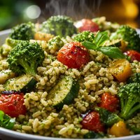 Pesto Rice and Vegetables