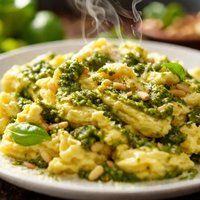 Pesto Rippled Scrambled Eggs