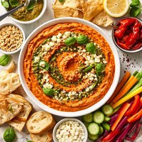 Pesto Roasted Red Pepper Dip