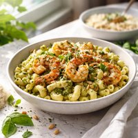 Pesto Shrimp Mac Cheese