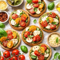 Pesto Tomato Mozzarella English Muffin Pizza