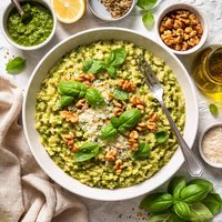 Pesto Walnut Risotto