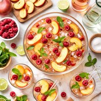 Pfirsichbowle German Sparkling Peach Wine Punch