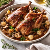 Pheasant with Mushrooms and Onions