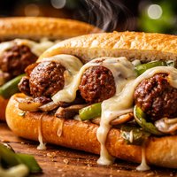 Philly Cheese Meatball Sandwiches