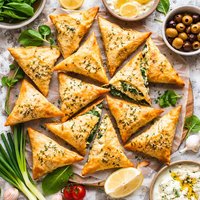 Phyllo Triangles with Spinach Feta and Ricotta