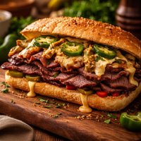 Picante Roast Beef Sandwich with Garlic Lime and Green Chile