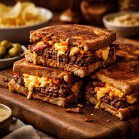 Pimento Cheese Patty Melts with Bacon