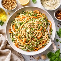 Pine Nut Alfredo Veggie Noodles