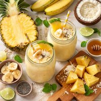 Pineapple Banana and Coconut Smoothie