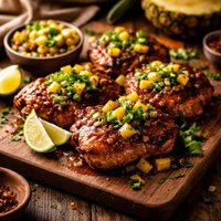 Pineapple Glazed Chicken with Jalapeno Salsa